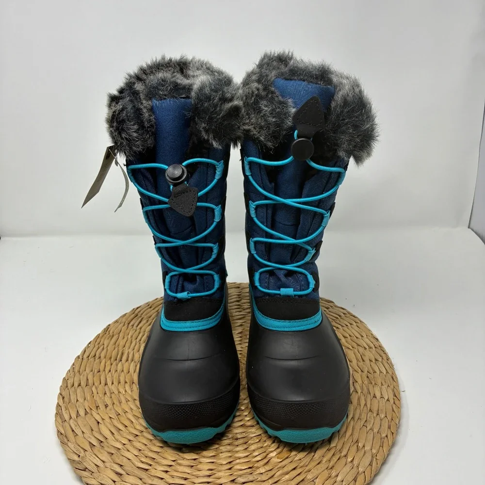 Kamik Kids Size 4 Navy Blue Waterproof Winter Snow Boots Vegan NWT -40‎